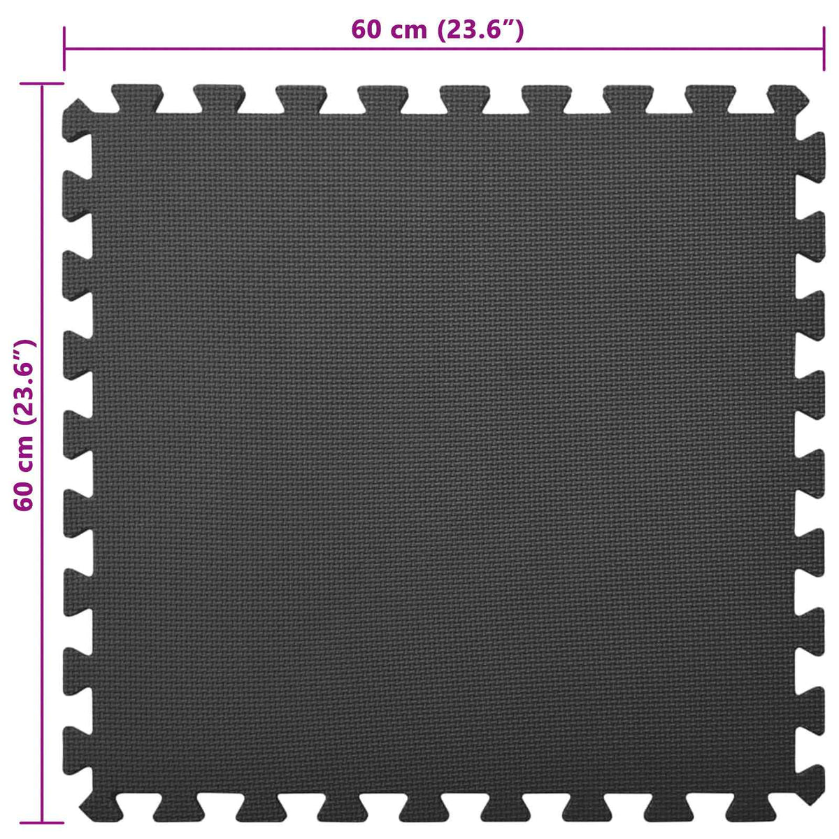 Podloga za bazen 6 pcs Crna 2,16 ㎡ EVA pjenasti materijal