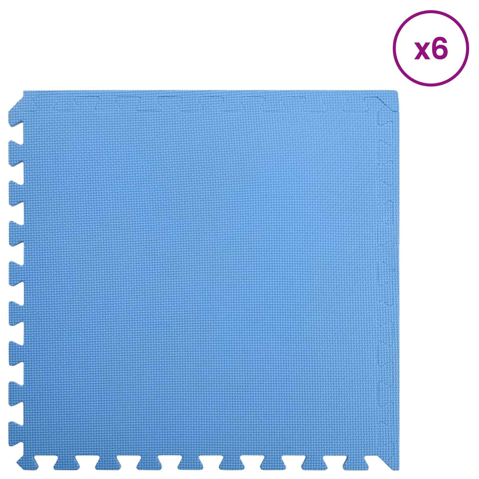 Podloga za bazen 6 pcs Plava 2,16 ㎡ EVA pjenasti materijal