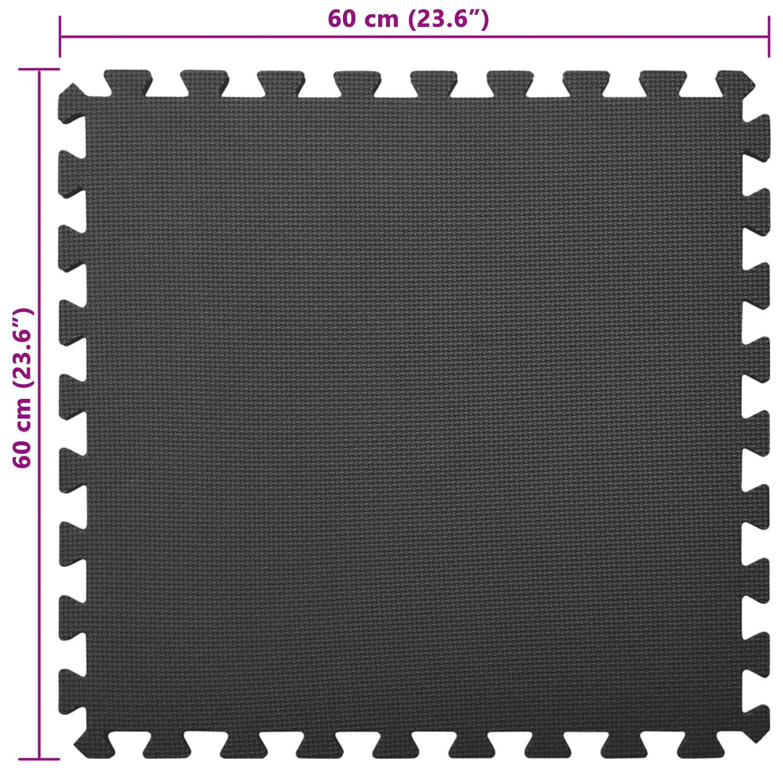 Podloga za bazen 12 pcs Crna 4,32 ㎡ EVA pjenasti materijal
