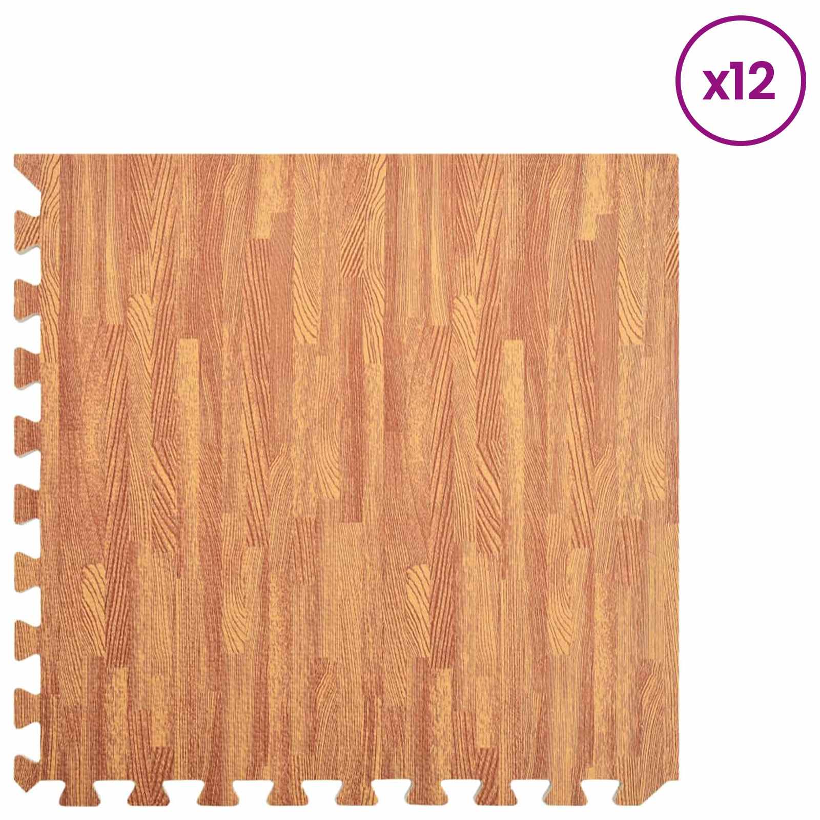 Podloga za bazen 12 pcs boja drva 4,32 ㎡ EVA pjenasti materijal