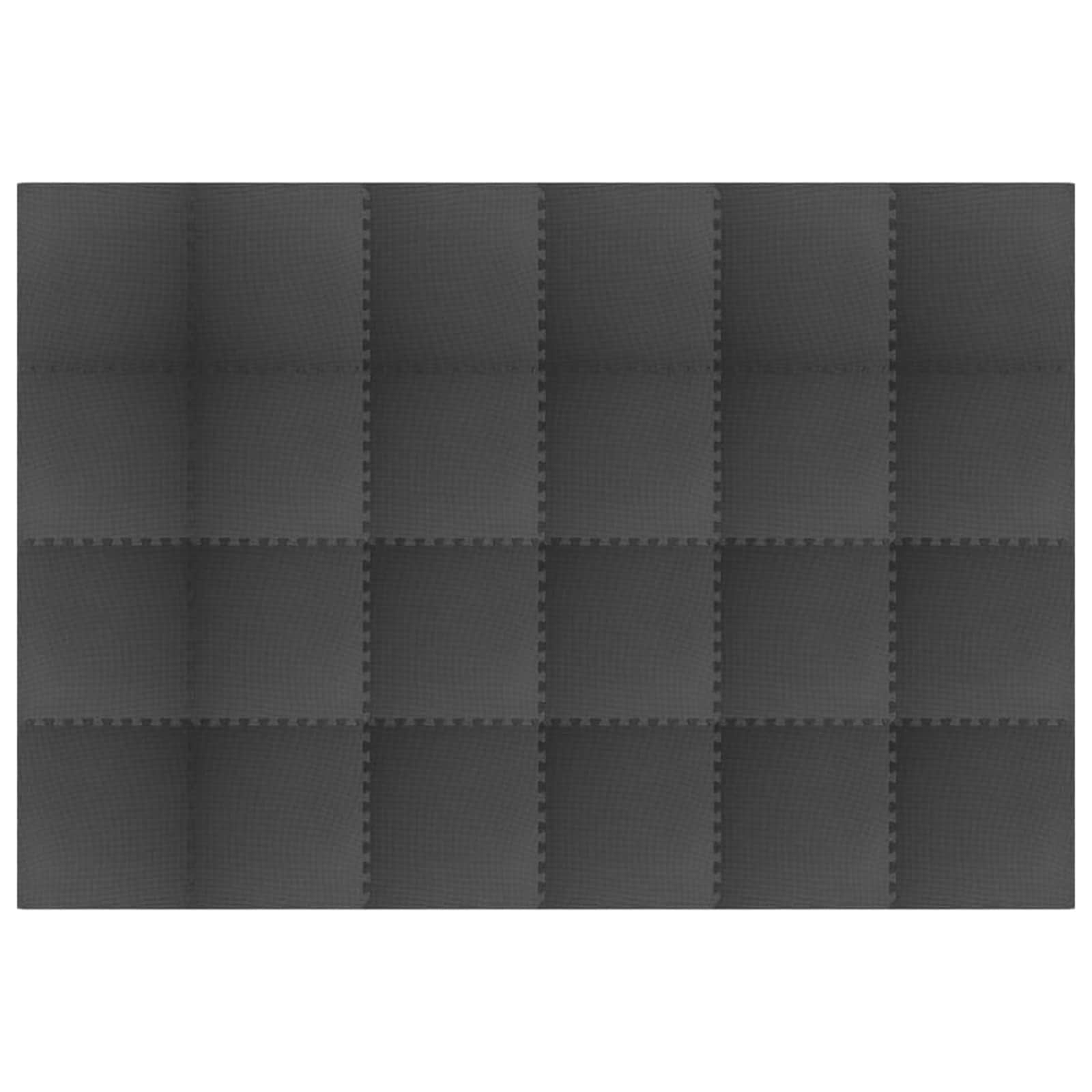 Podloga za bazen 24 pcs Crna 8,64 ㎡ EVA pjenasti materijal