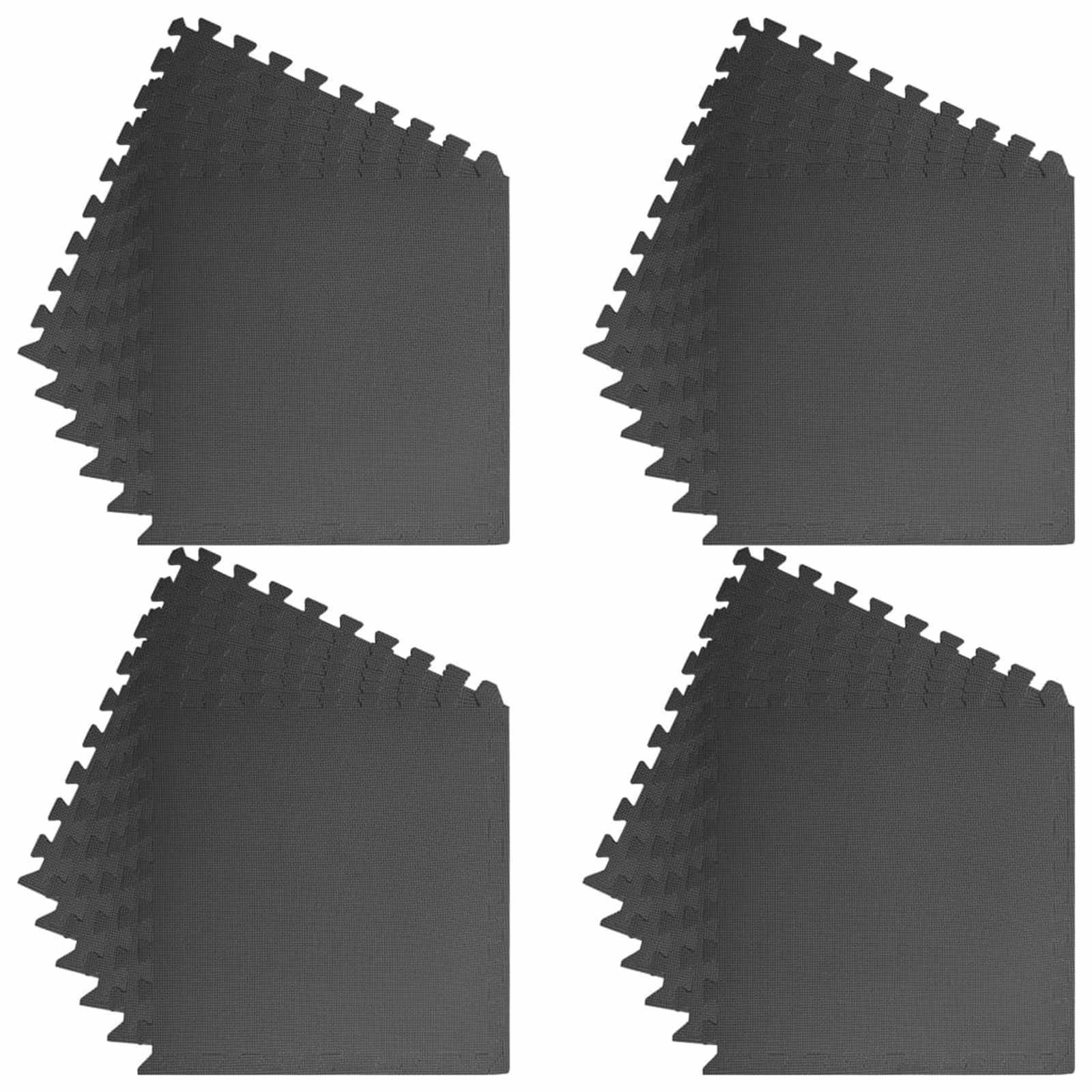 Podloga za bazen 24 pcs Crna 8,64 ㎡ EVA pjenasti materijal