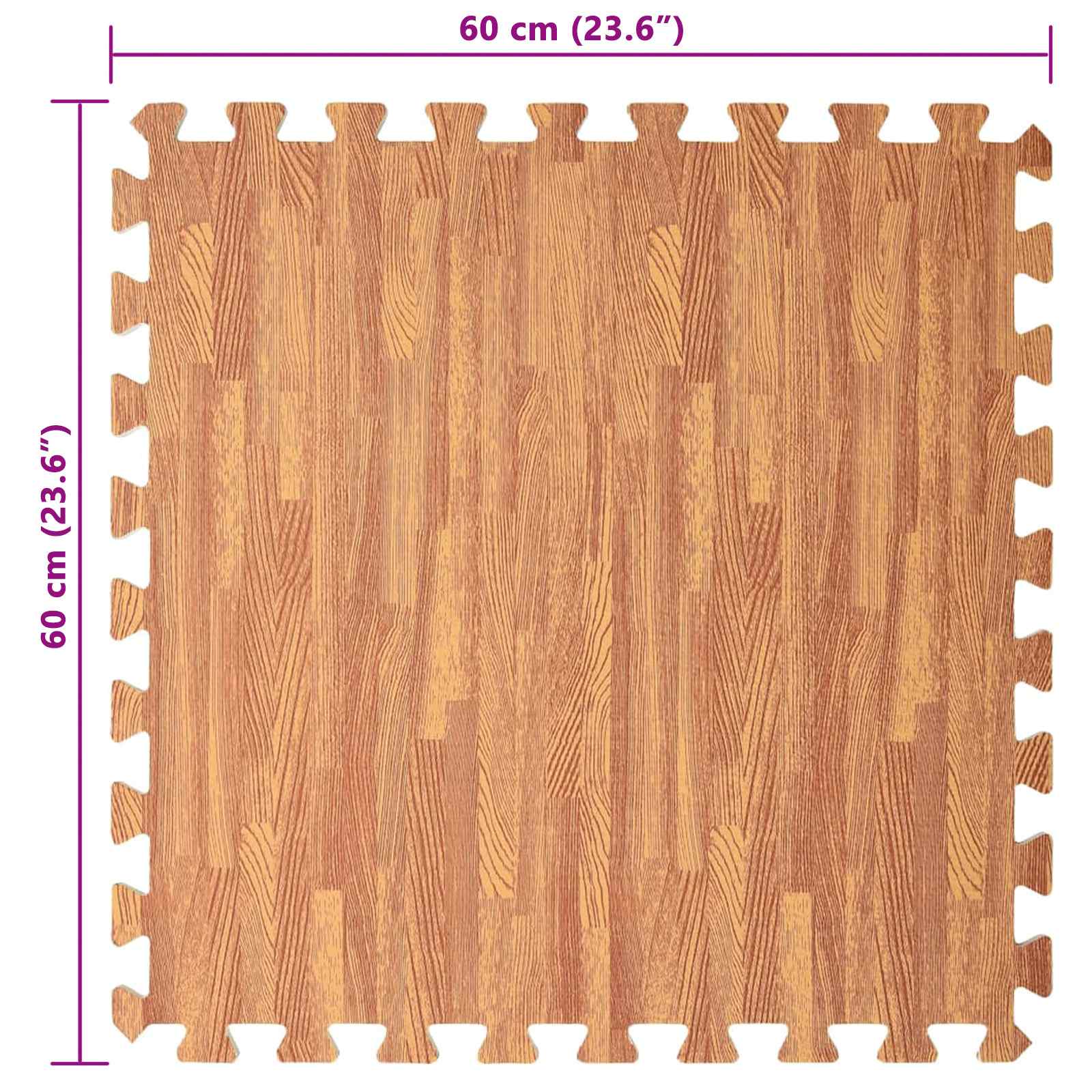 Podloga za bazen 24 pcs boja drva 8,64 ㎡ EVA pjenasti materijal