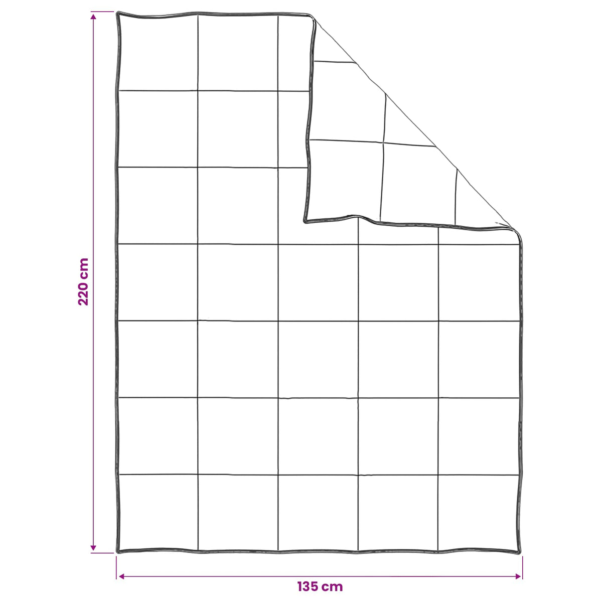 Set deka 2 kom. 135 x 220 cm 250 gsm Prirodni kapok Bež