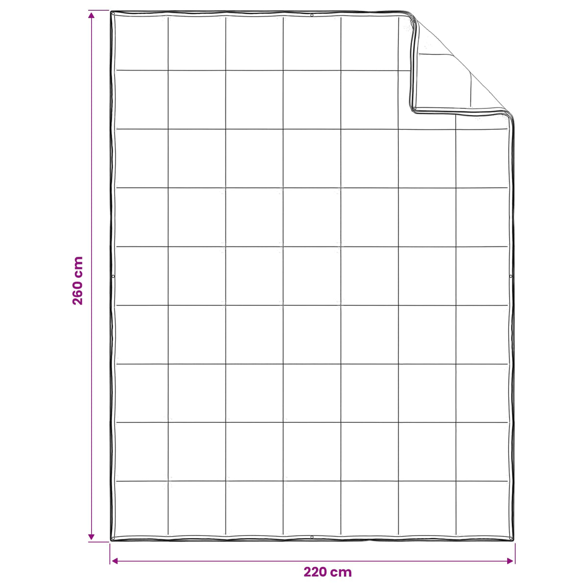 Set deka 2 kom. 260 x 220 cm Kapok i Poliester Bež