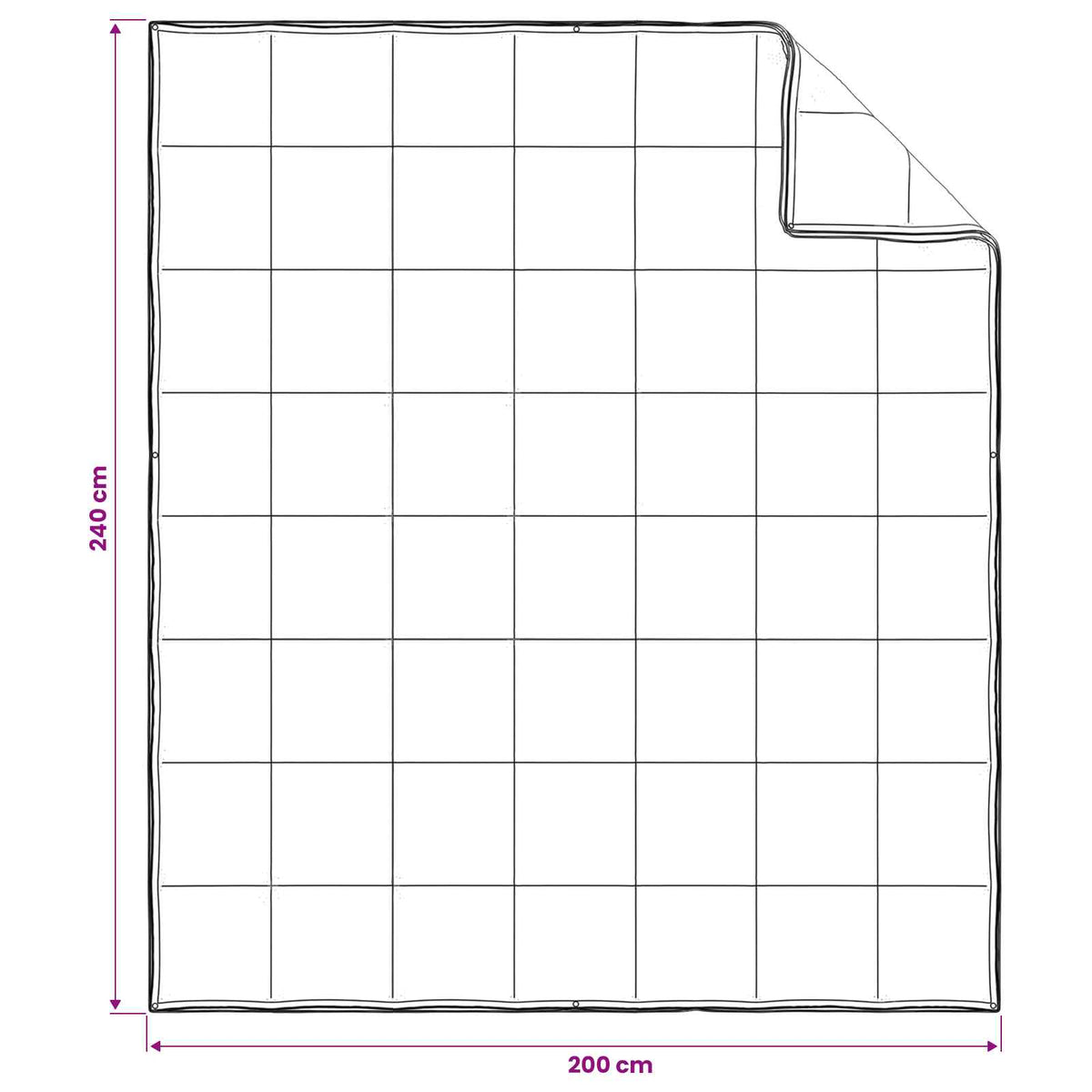Set deka 3 kom. 200 x 240 cm Sve sezone Bambus Bijela