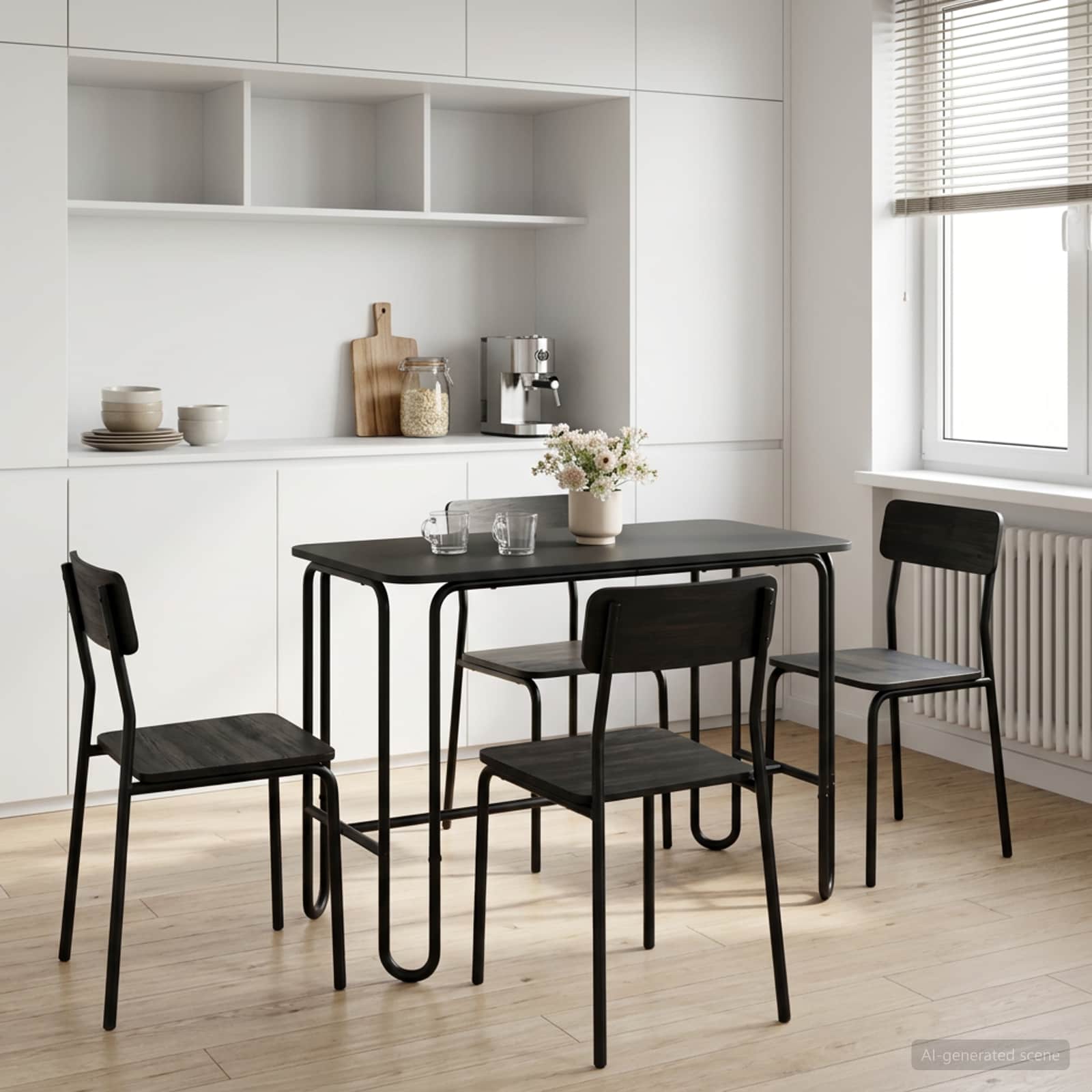 Stol za objedovanje 100 x 50 x 75 cm Konstruirano drvo Crna