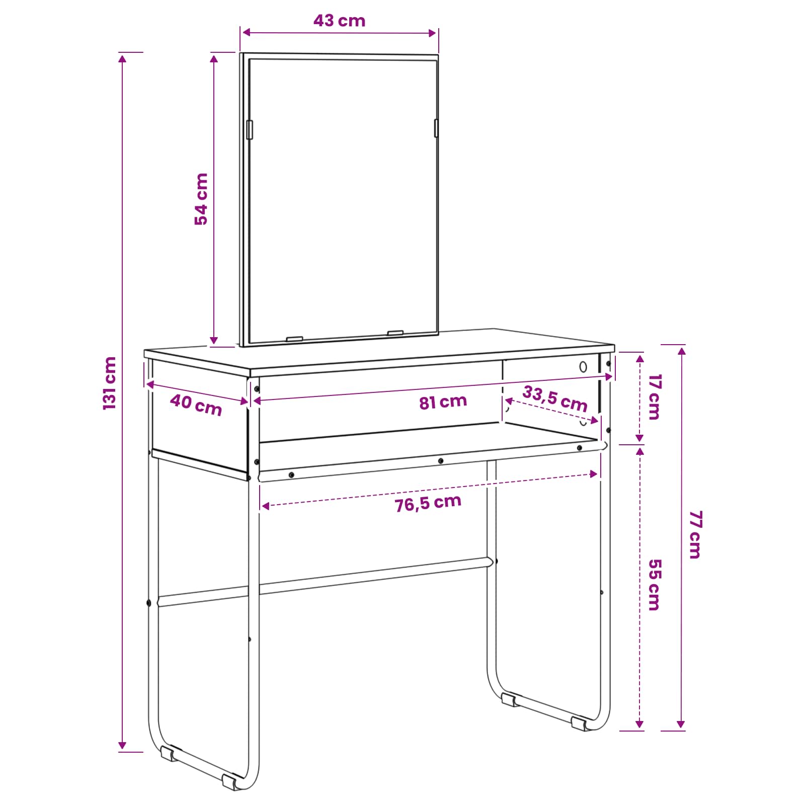 Toaletni stol Staro drvo 81 x 40 x 131 cm Konstruirano drvo