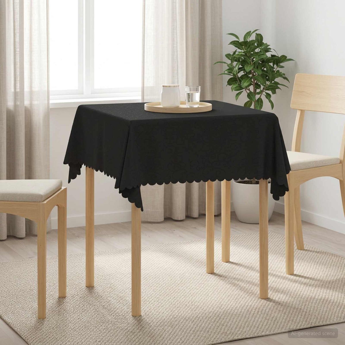 Tkanina za stol 5 kom. Četvrtasti Tamnosiva 90 x 90 cm