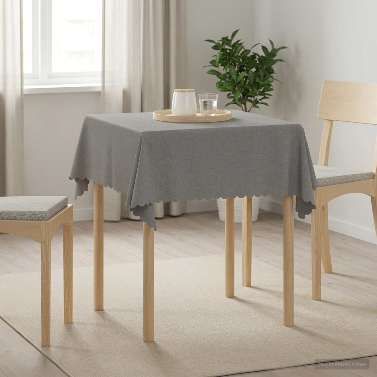 Tkanina za stol 5 kom. Četvrtasti Svjetlosiva 90 x 90 cm