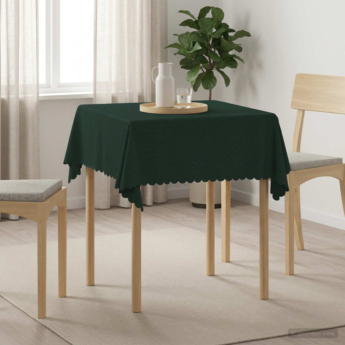 Tkanina za stol 5 kom. Četvrtasti Tamnozelena 90 x 90 cm