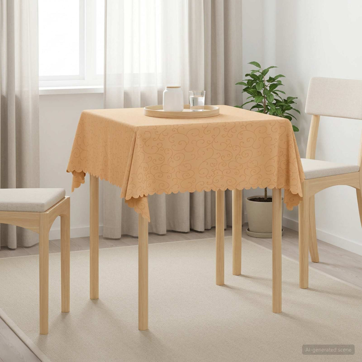 Tkanina za stol 5 kom. Četvrtasti Bež 90 x 90 cm