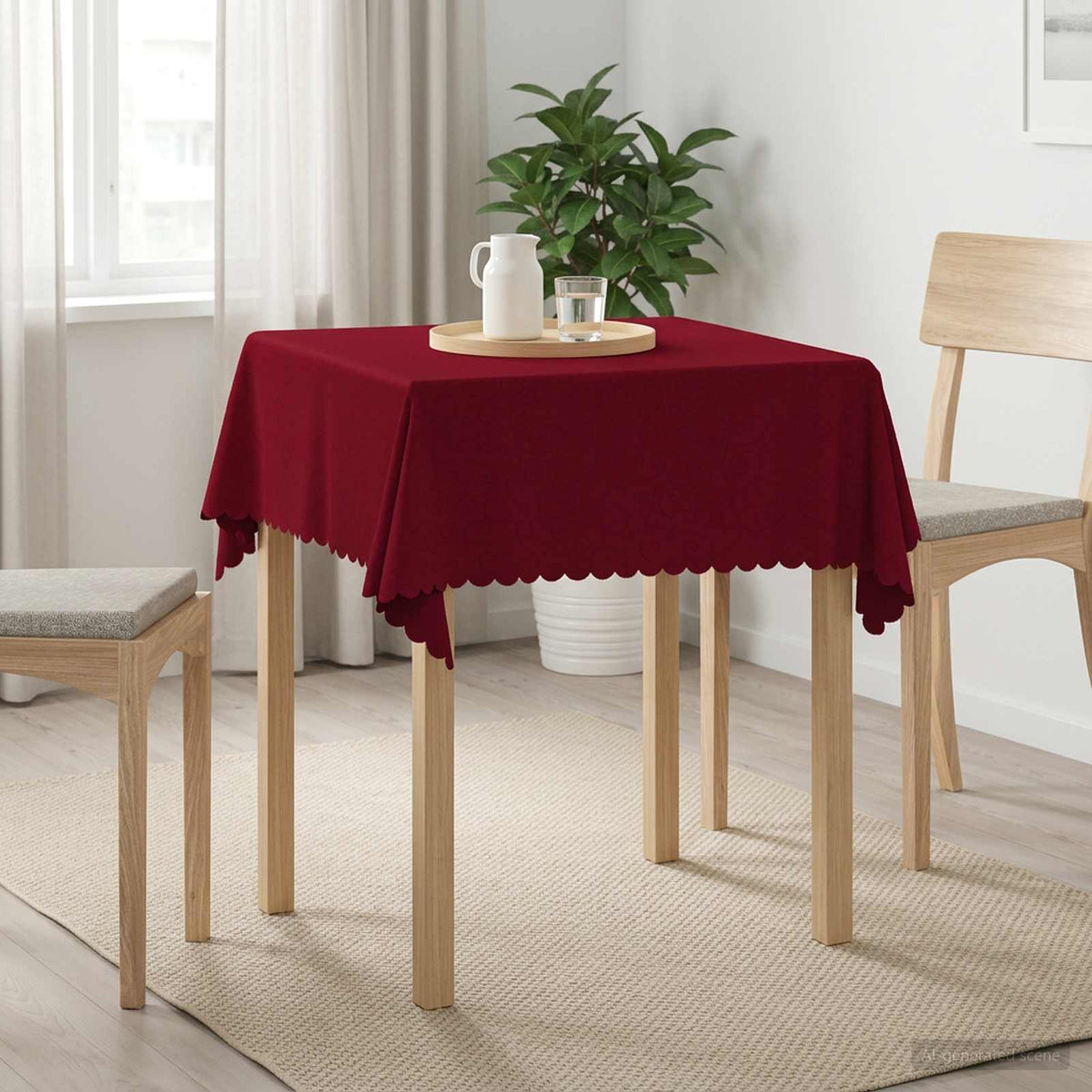 Tkanina za stol 5 kom. Četvrtasti Vinska crvena 90 x 90 cm