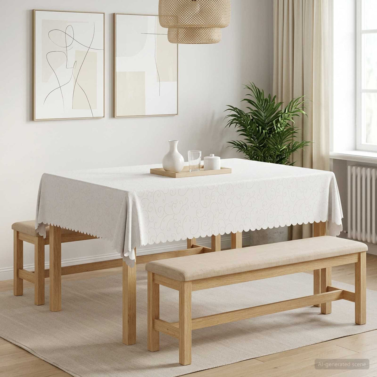 Tkanina za stol 5 kom. Pravokutni Bijela 110 x 140 cm