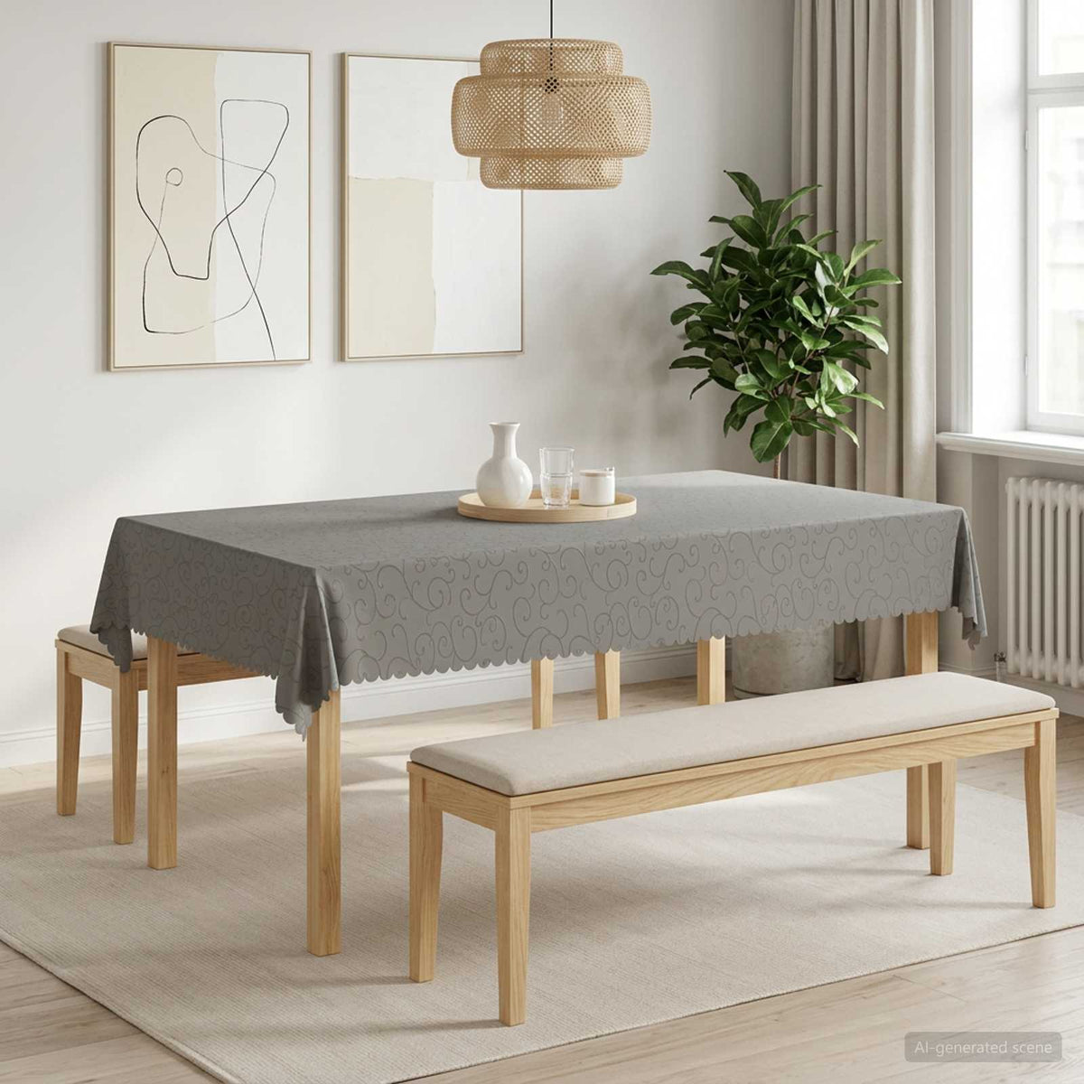 Tkanina za stol Pravokutni Svjetlosiva 110 x 180 cm