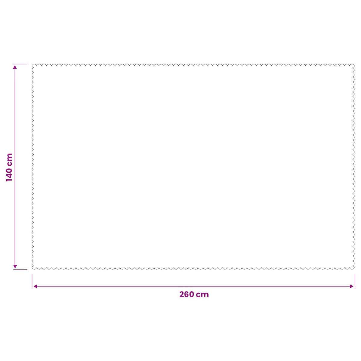 Tkanina za stol Pravokutni Bijela 140 x 260 cm
