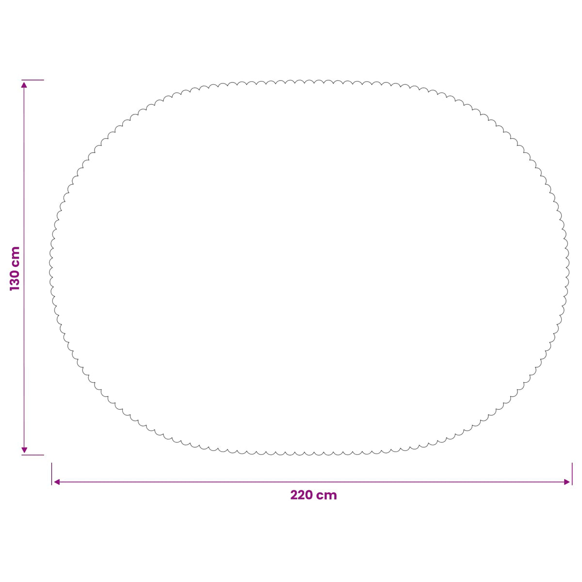 Tkanina za stol Ovalni Krem bijela 130 x 220 cm