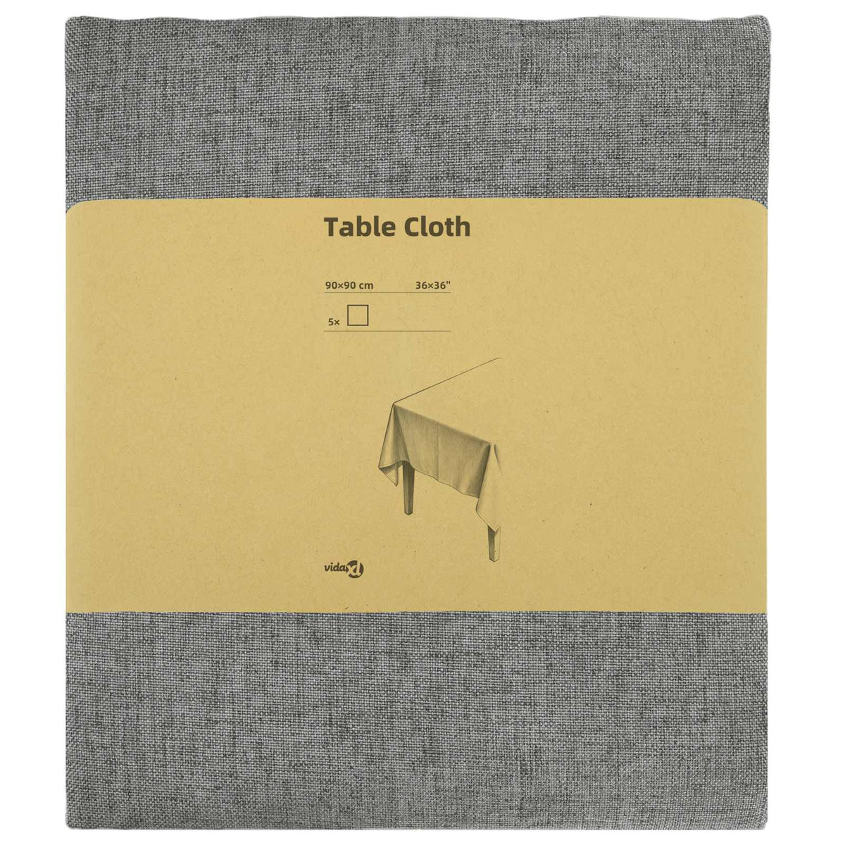 Tkanina za stol 5 kom. Četvrtasti Svjetlosiva 90 x 90 cm