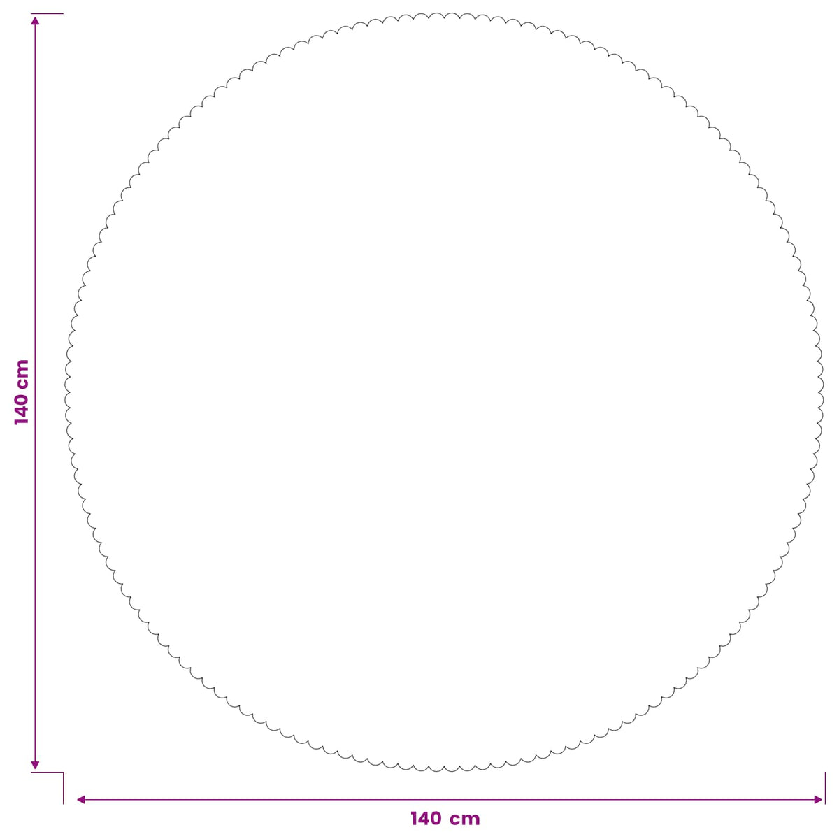 Tkanina za stol 5 kom. Kružni Bijela Ø 140 cm