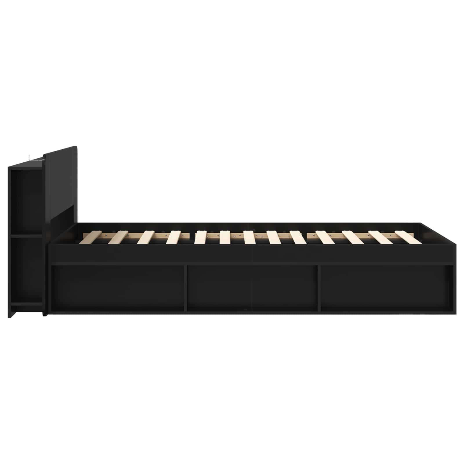Okvir kreveta s pohranom Crna 100 x 200 cm Konstruirano drvo