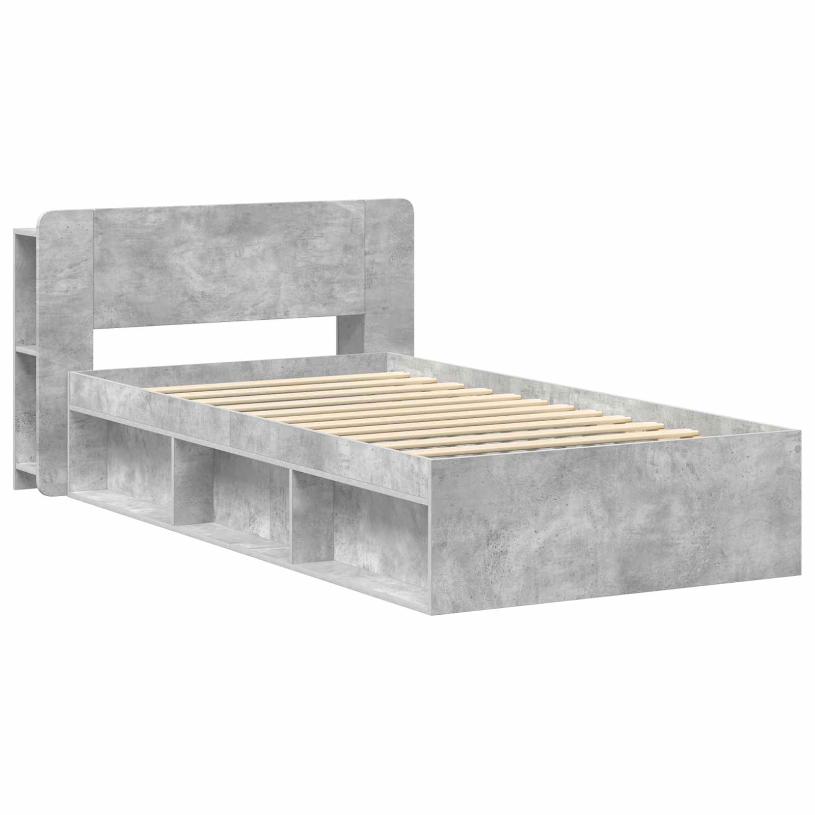 Okvir kreveta s pohranom Betonska siva 100 x 200 cm