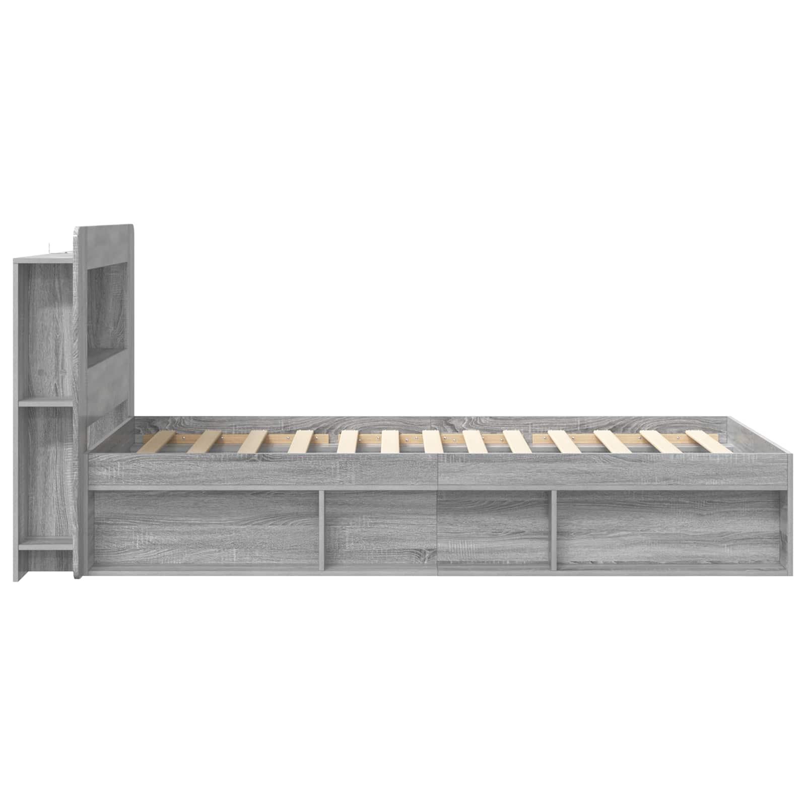 Okvir kreveta s pohranom s uzglavljem Siva Sonoma 75 x 190 cm