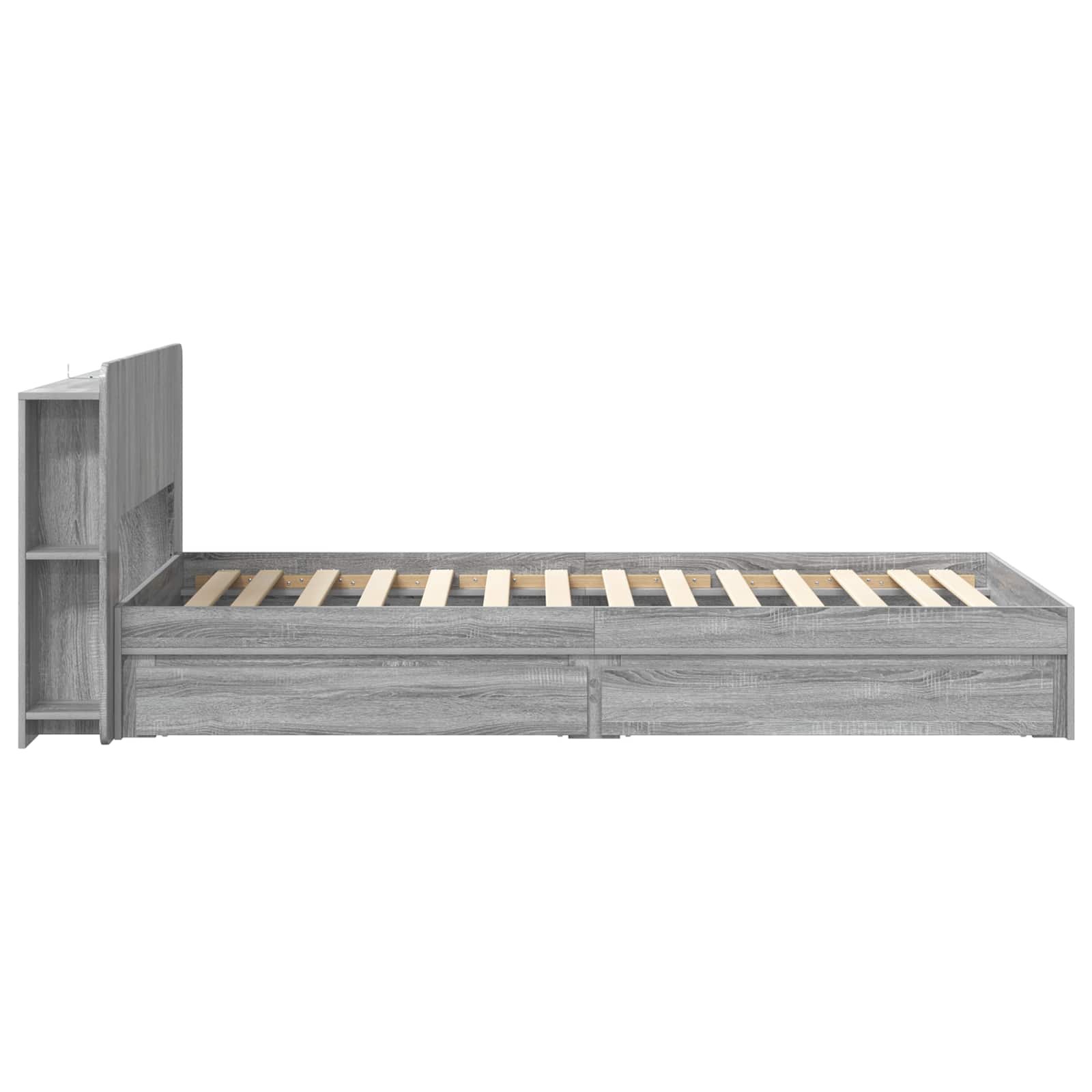 Okvir kreveta s pohranom s ladicama Siva Sonoma 75 x 190 cm