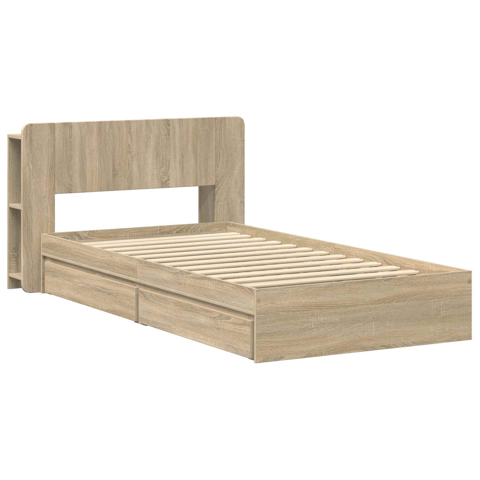 Okvir kreveta s pohranom s ladicama Hrast sonoma 75 x 190 cm