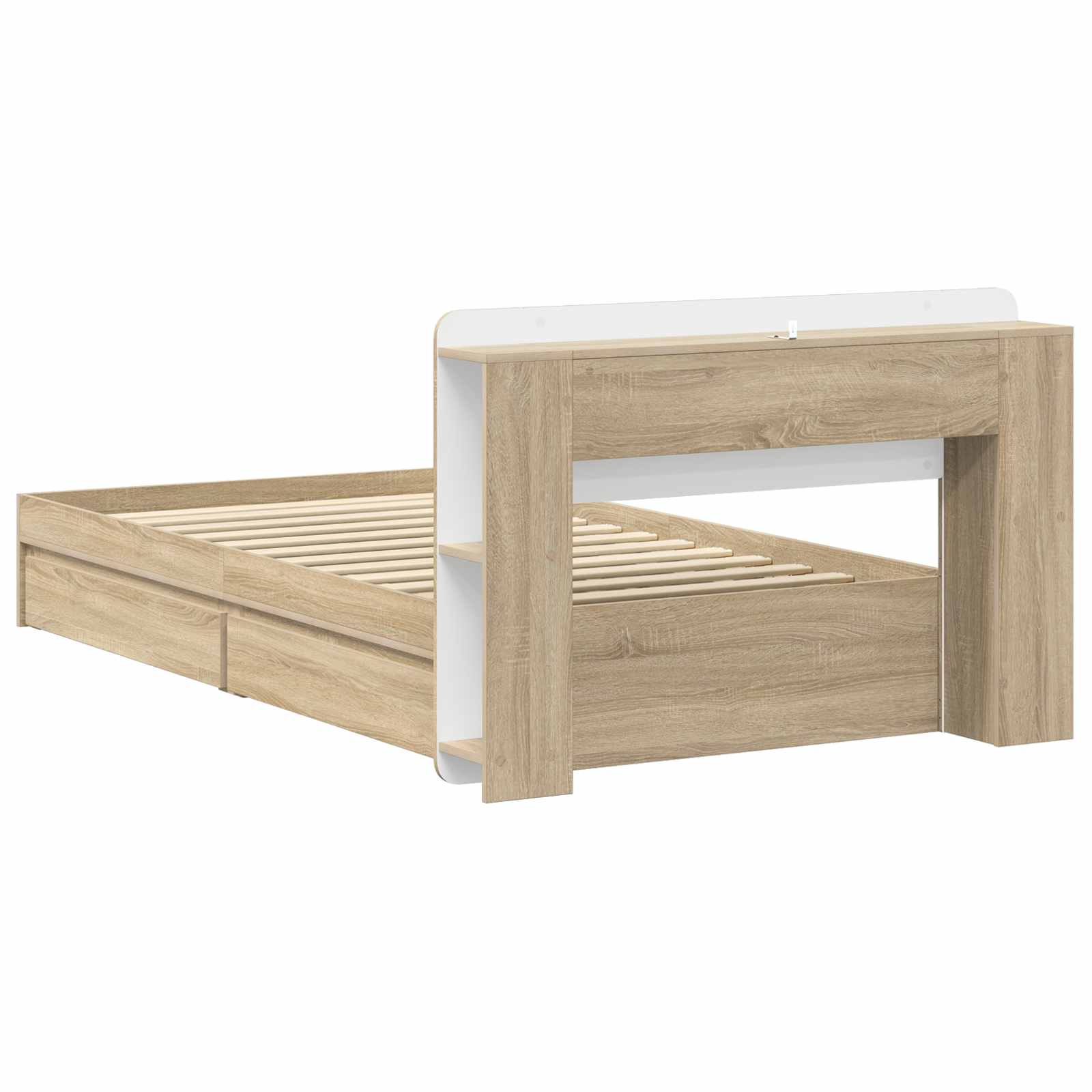 Okvir kreveta s pohranom s ladicama Hrast sonoma 90 x 190 cm