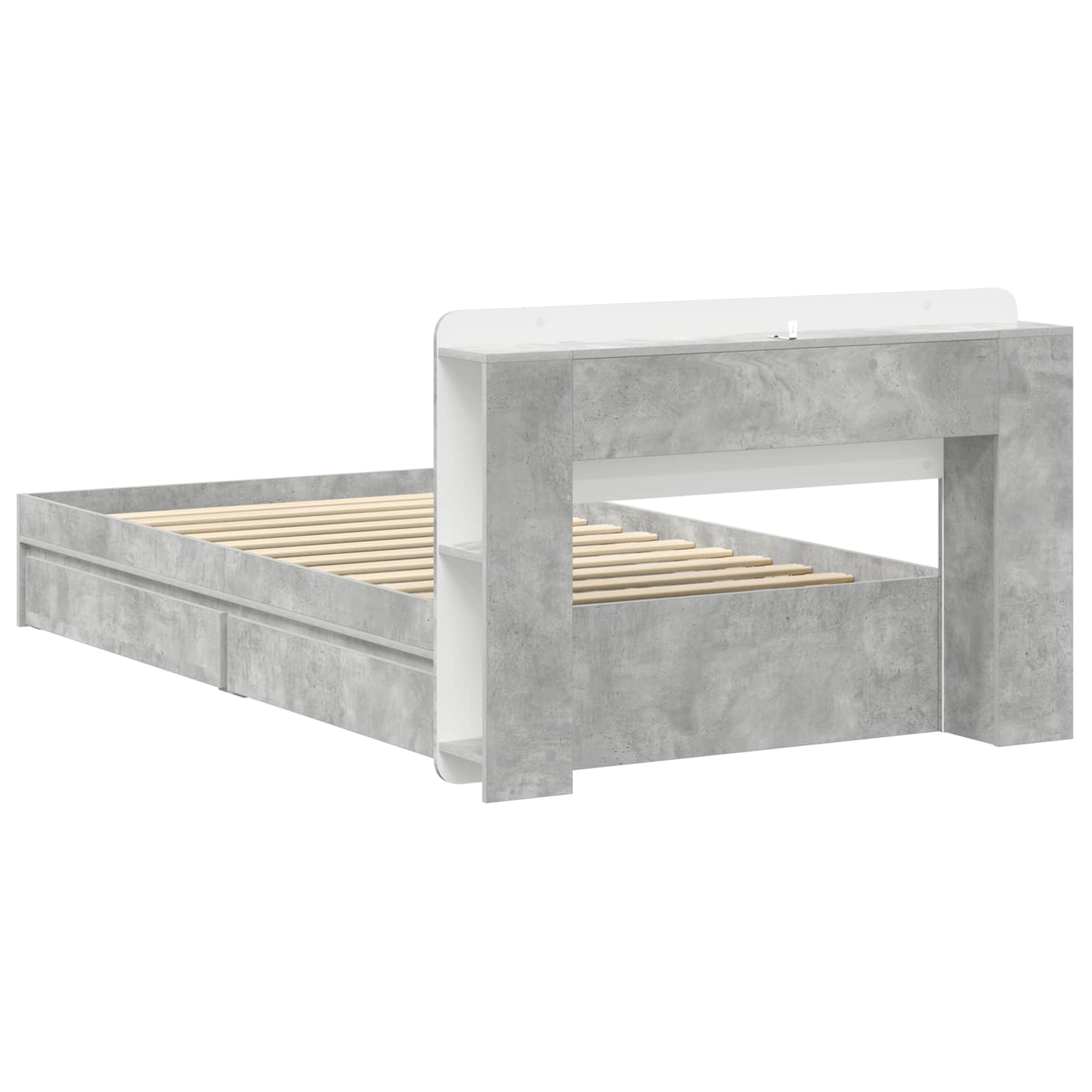 Okvir kreveta s pohranom s ladicama Betonska siva 100 x 200 cm