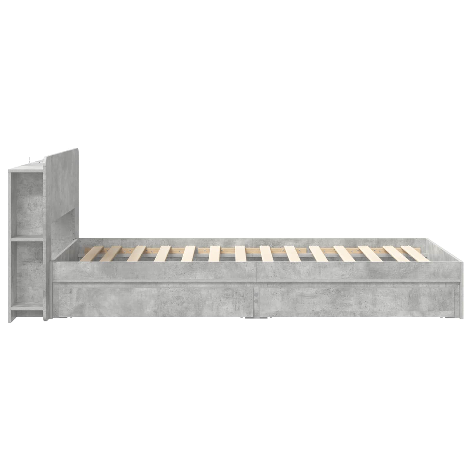 Okvir kreveta s pohranom s ladicama Betonska siva 100 x 200 cm