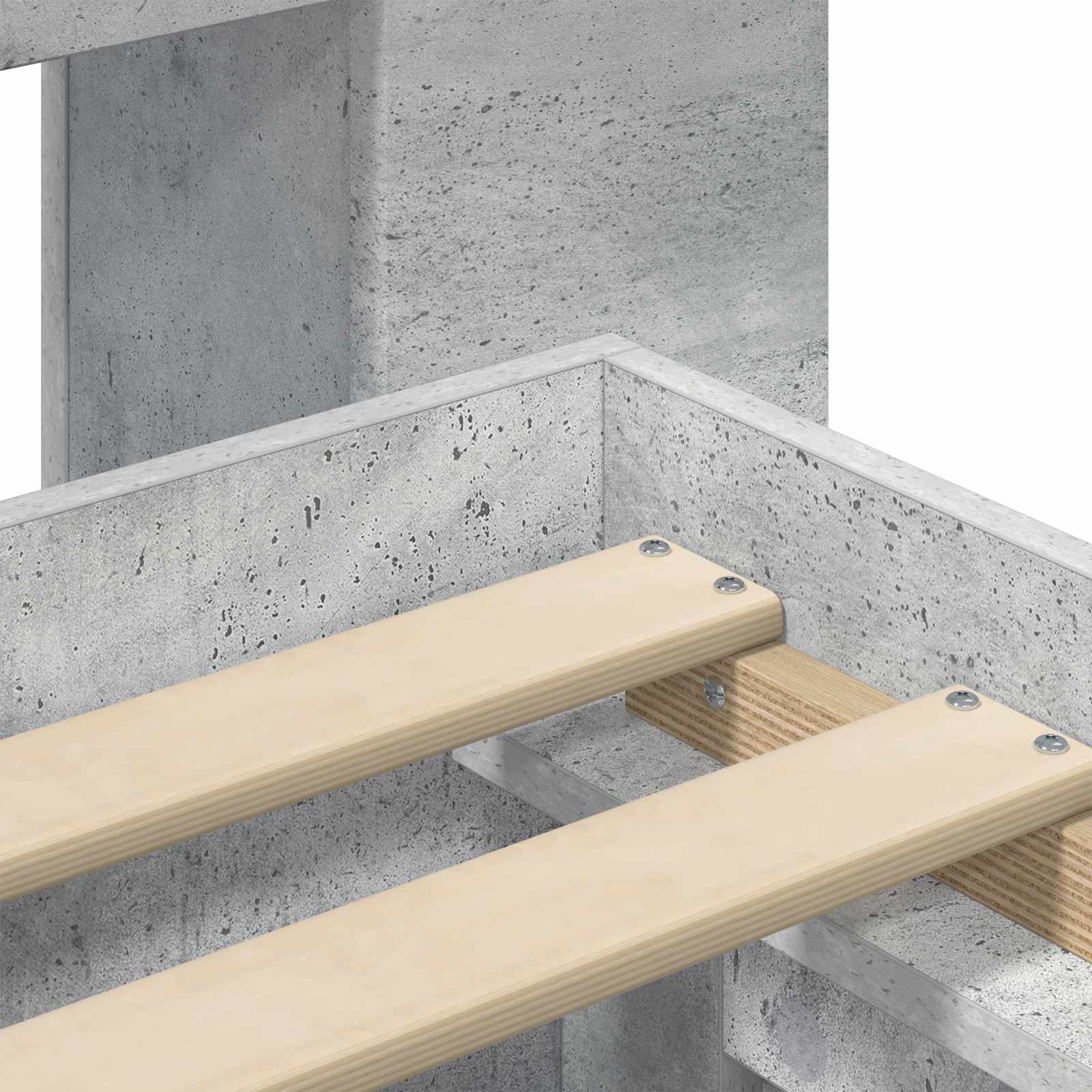 Okvir kreveta s pohranom s ladicama Betonska siva 150 x 200 cm