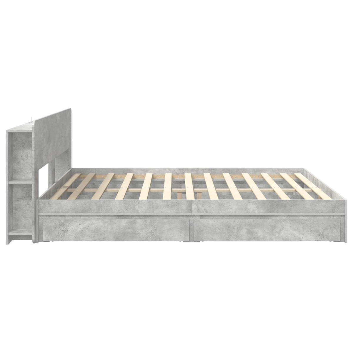 Okvir kreveta s pohranom s ladicama Betonska siva 200 x 200 cm