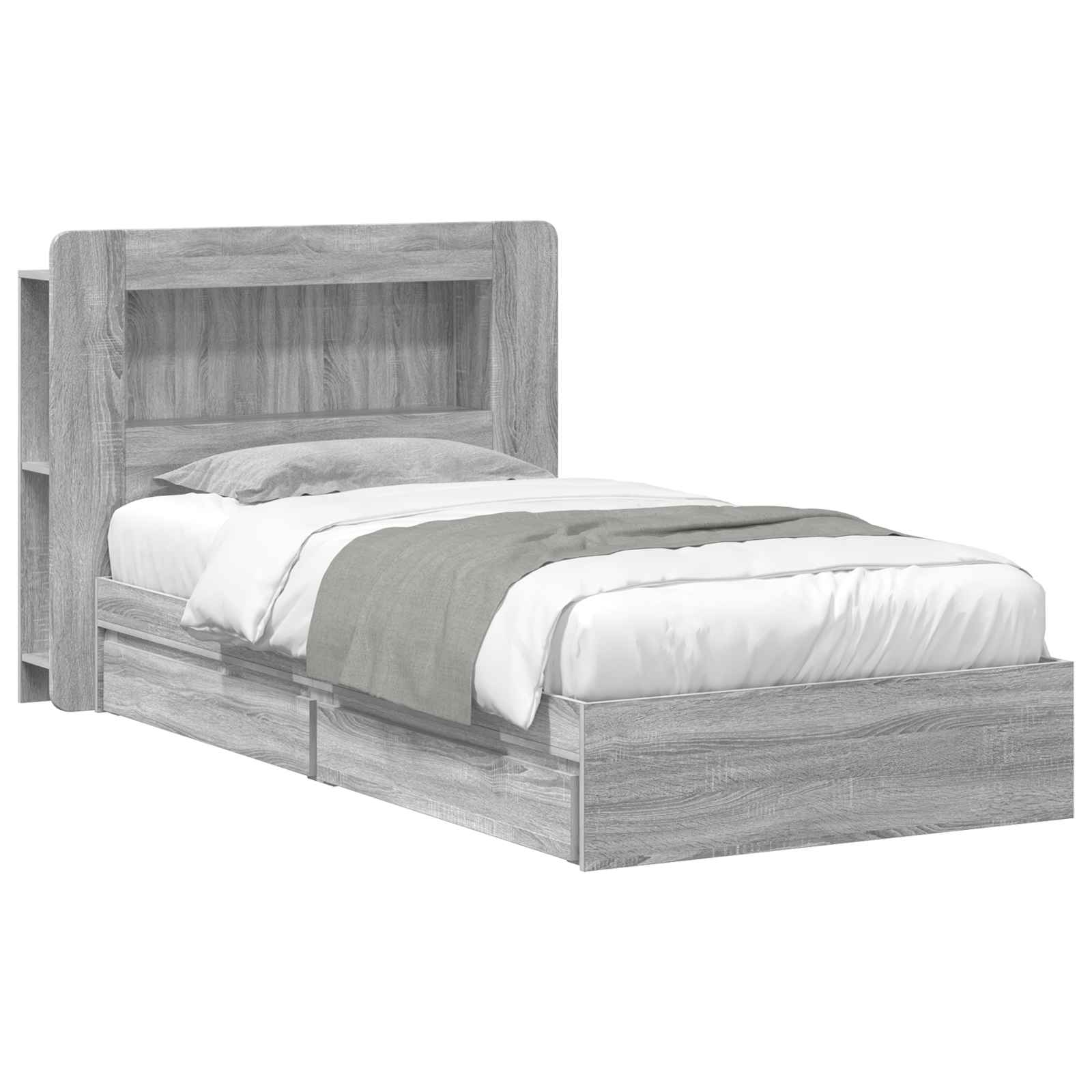 Okvir kreveta s pohranom s ladicama Siva Sonoma 75 x 190 cm