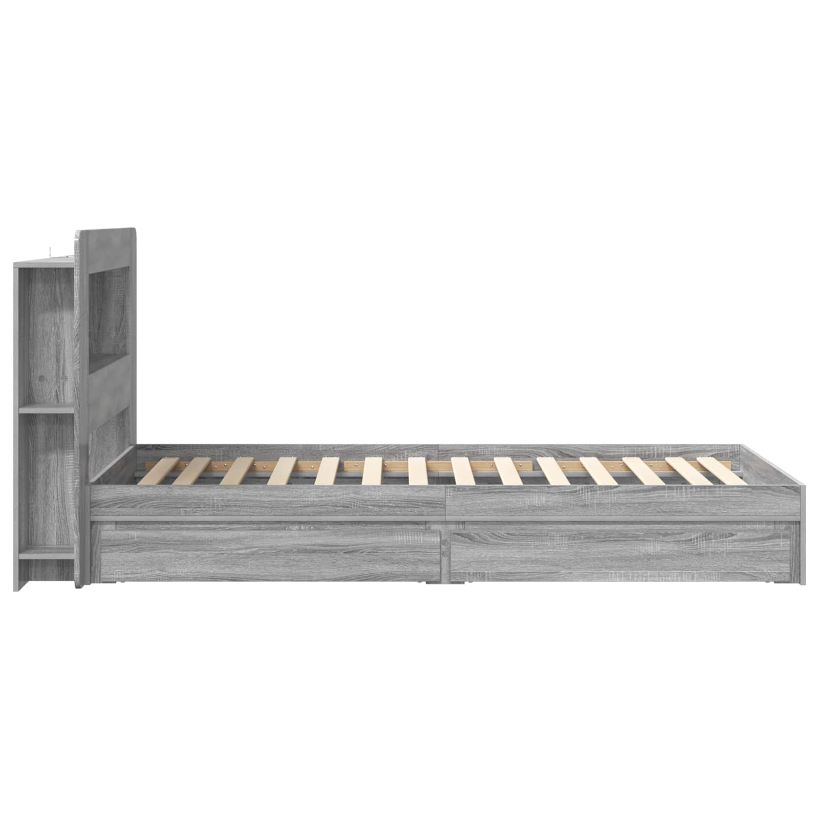 Okvir kreveta s pohranom s ladicama Siva Sonoma 75 x 190 cm