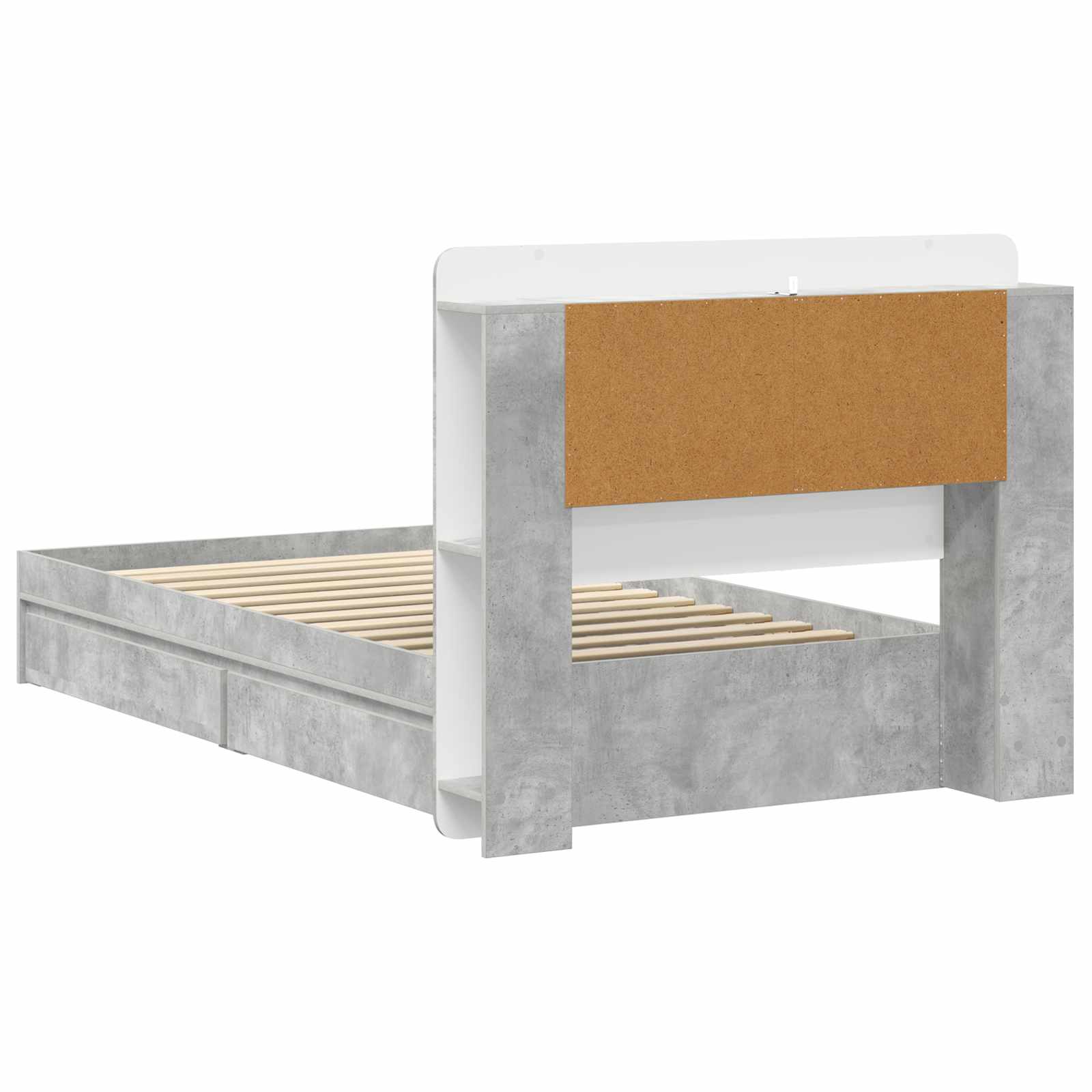 Okvir kreveta s pohranom s ladicama Betonska siva 100 x 200 cm