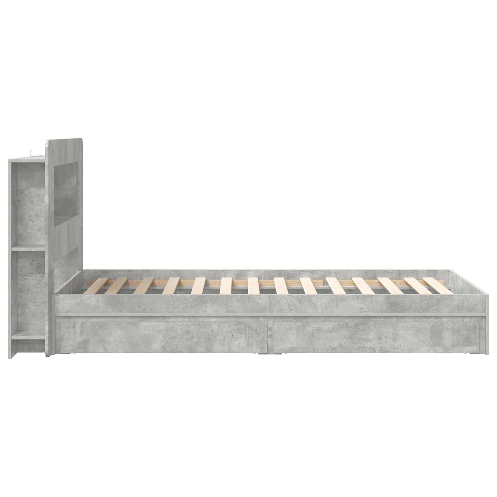 Okvir kreveta s pohranom s ladicama Betonska siva 100 x 200 cm