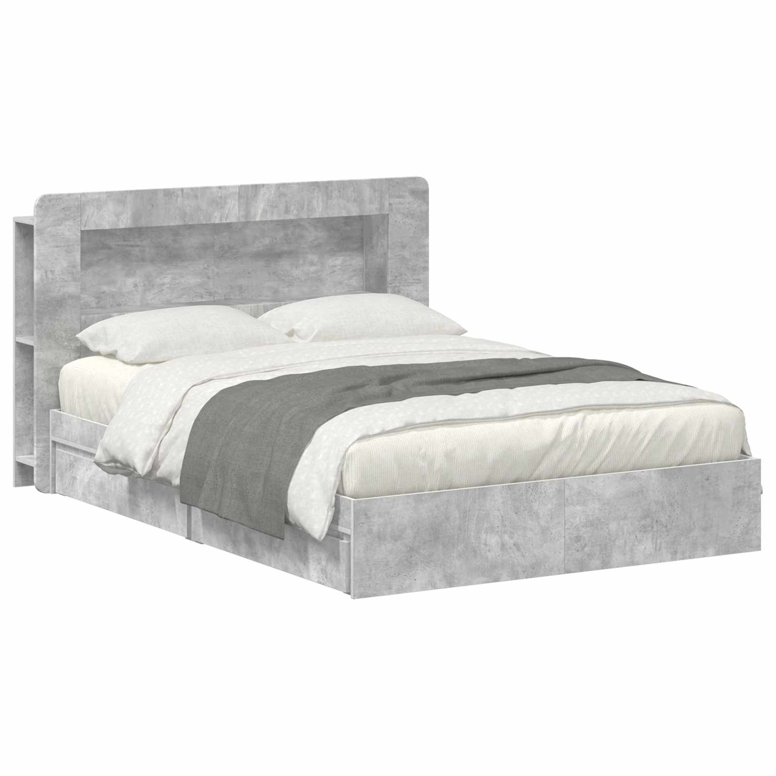 Okvir kreveta s pohranom s ladicama Betonska siva 150 x 200 cm