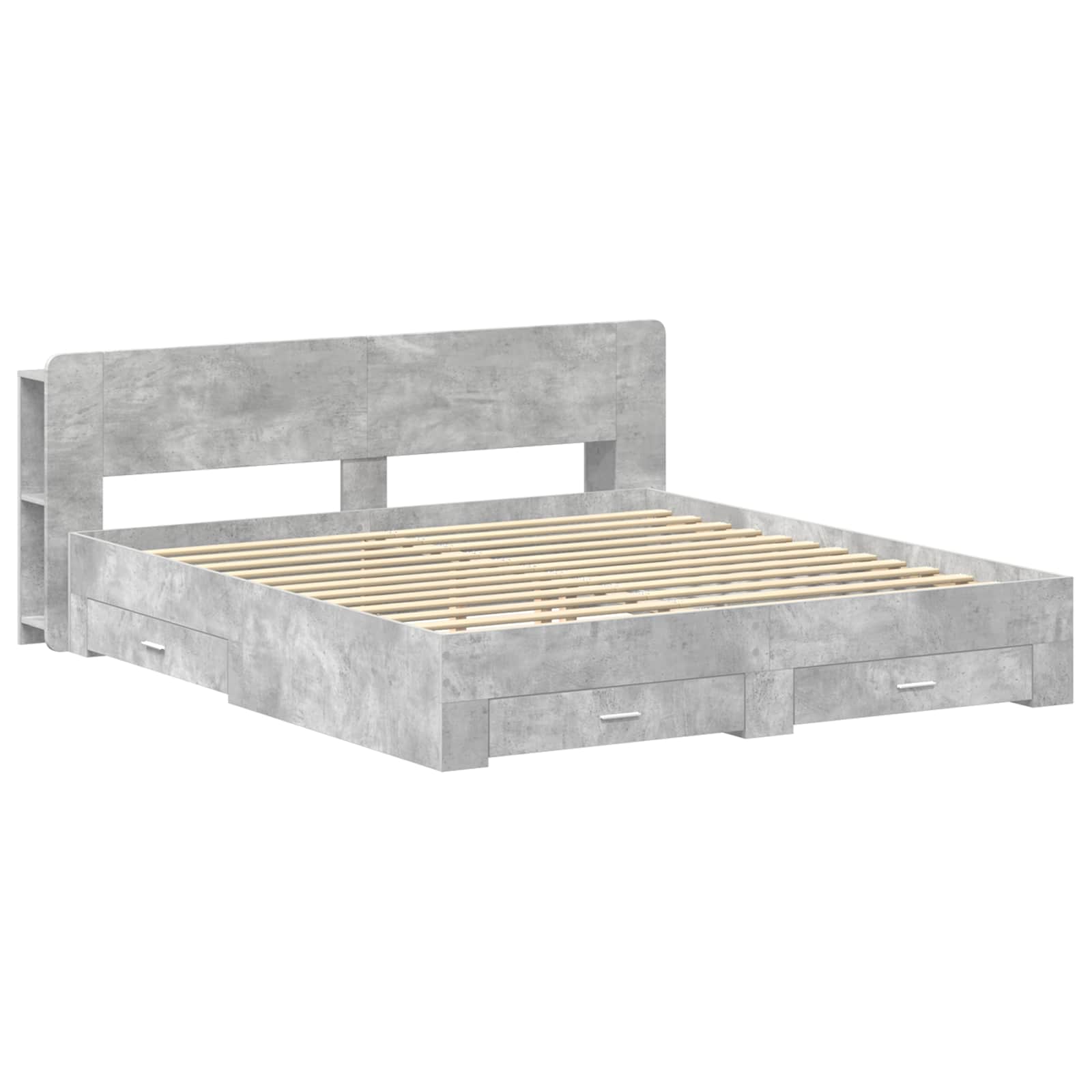 Okvir kreveta s pohranom Betonska siva 200 x 200 cm