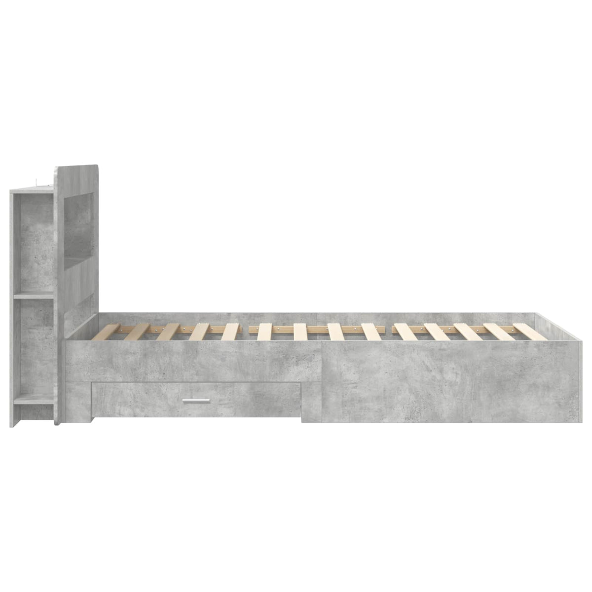 Okvir kreveta s pohranom s uzglavljem Betonska siva 80 x 200 cm