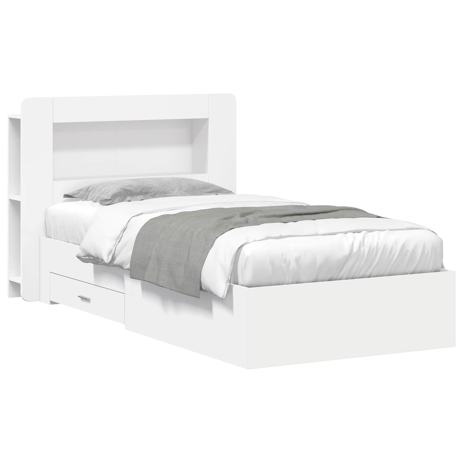 Okvir kreveta s pohranom Bijela 80 x 200 cm Konstruirano drvo