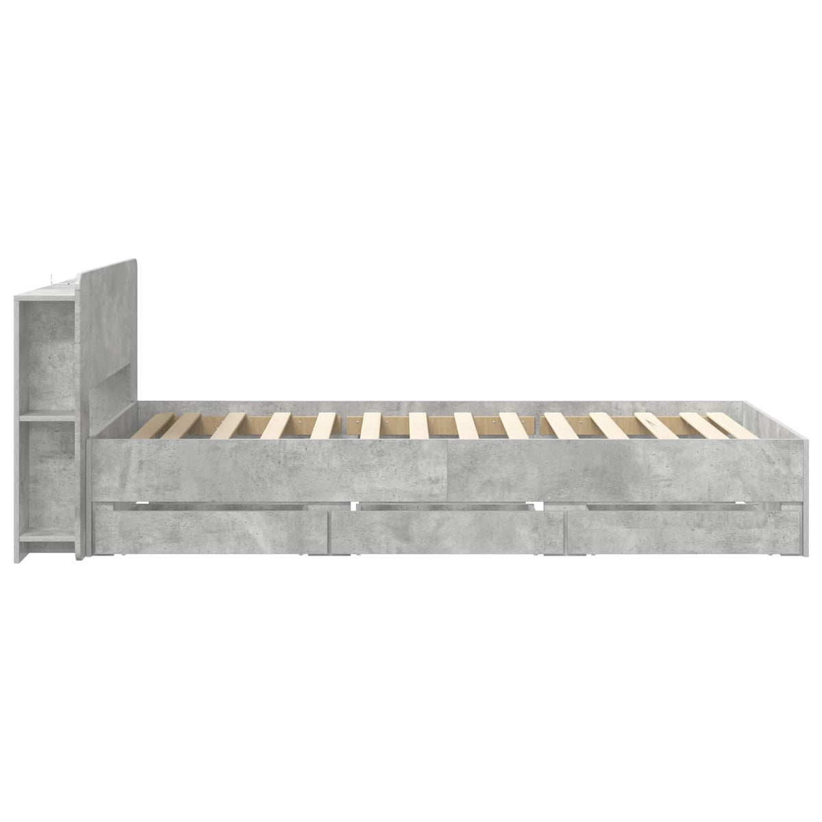 Okvir kreveta s pohranom s ladicama Betonska siva 75 x 190 cm