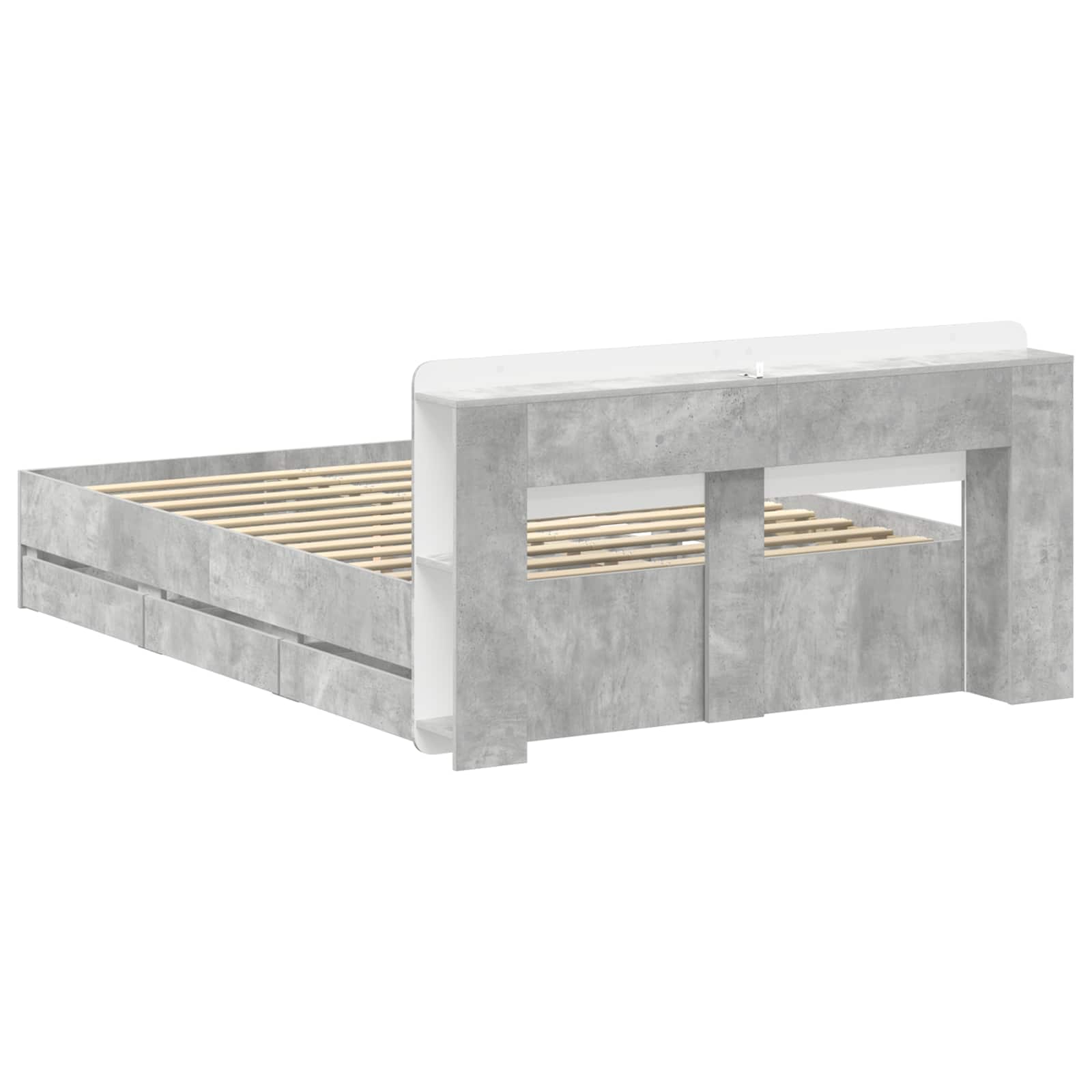 Okvir kreveta s pohranom Betonska siva 150 x 200 cm