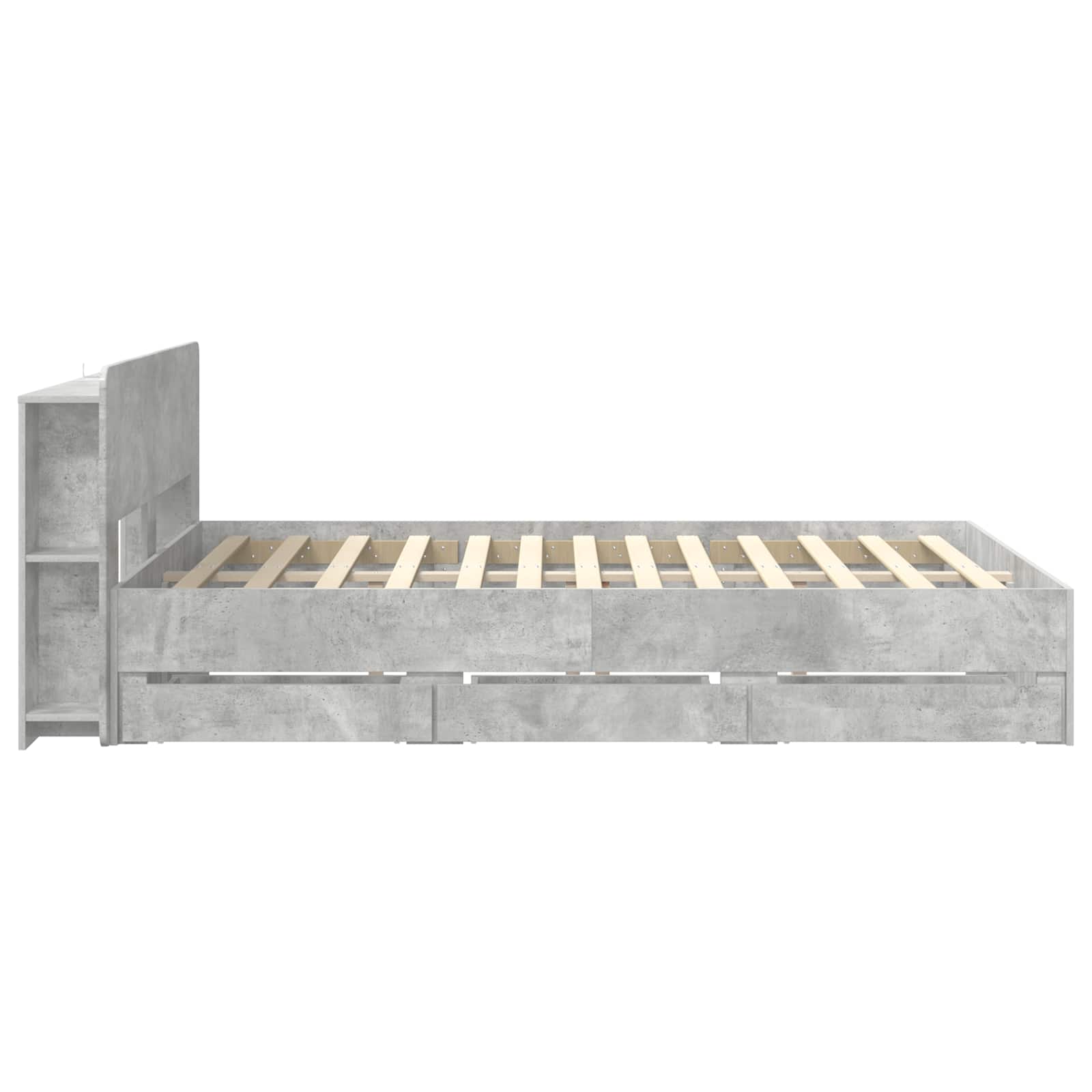 Okvir kreveta s pohranom Betonska siva 150 x 200 cm