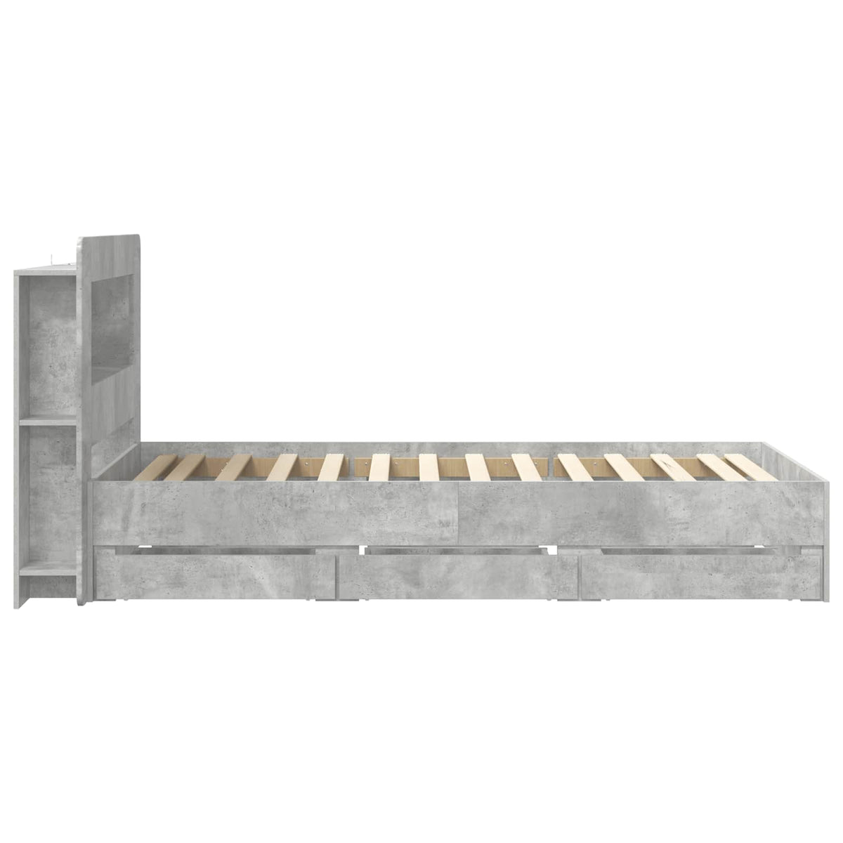 Okvir kreveta s pohranom s ladicama Betonska siva 75 x 190 cm