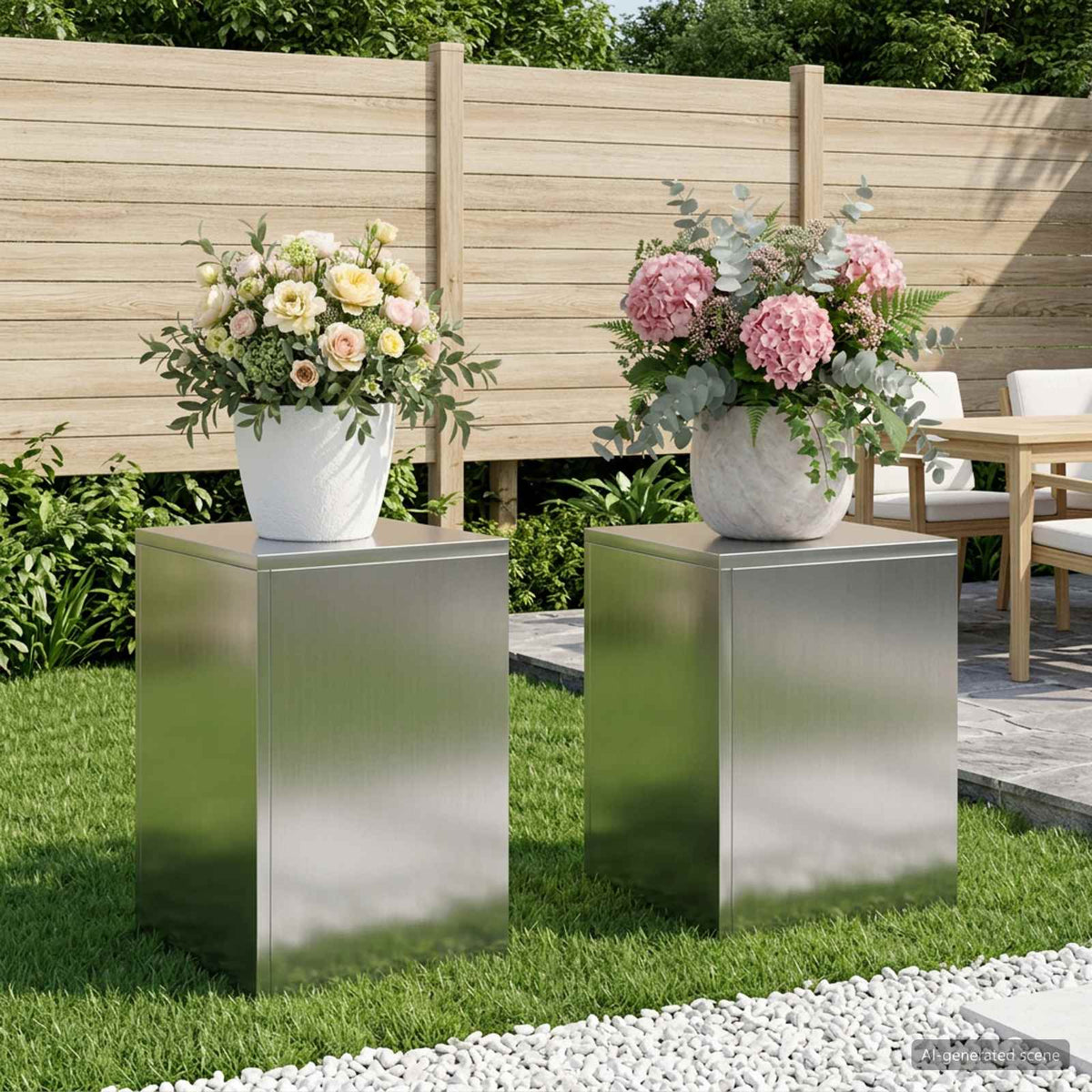Stalak za biljke 2 pcs Srebrna 30 x 30 x 40 cm Nehrđajući čelik
