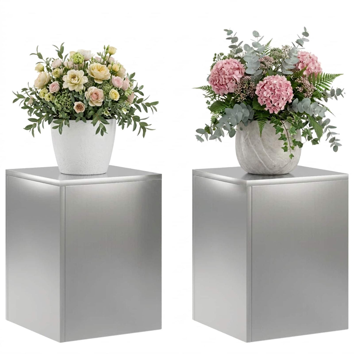 Stalak za biljke 2 pcs Srebrna 30 x 30 x 40 cm Nehrđajući čelik
