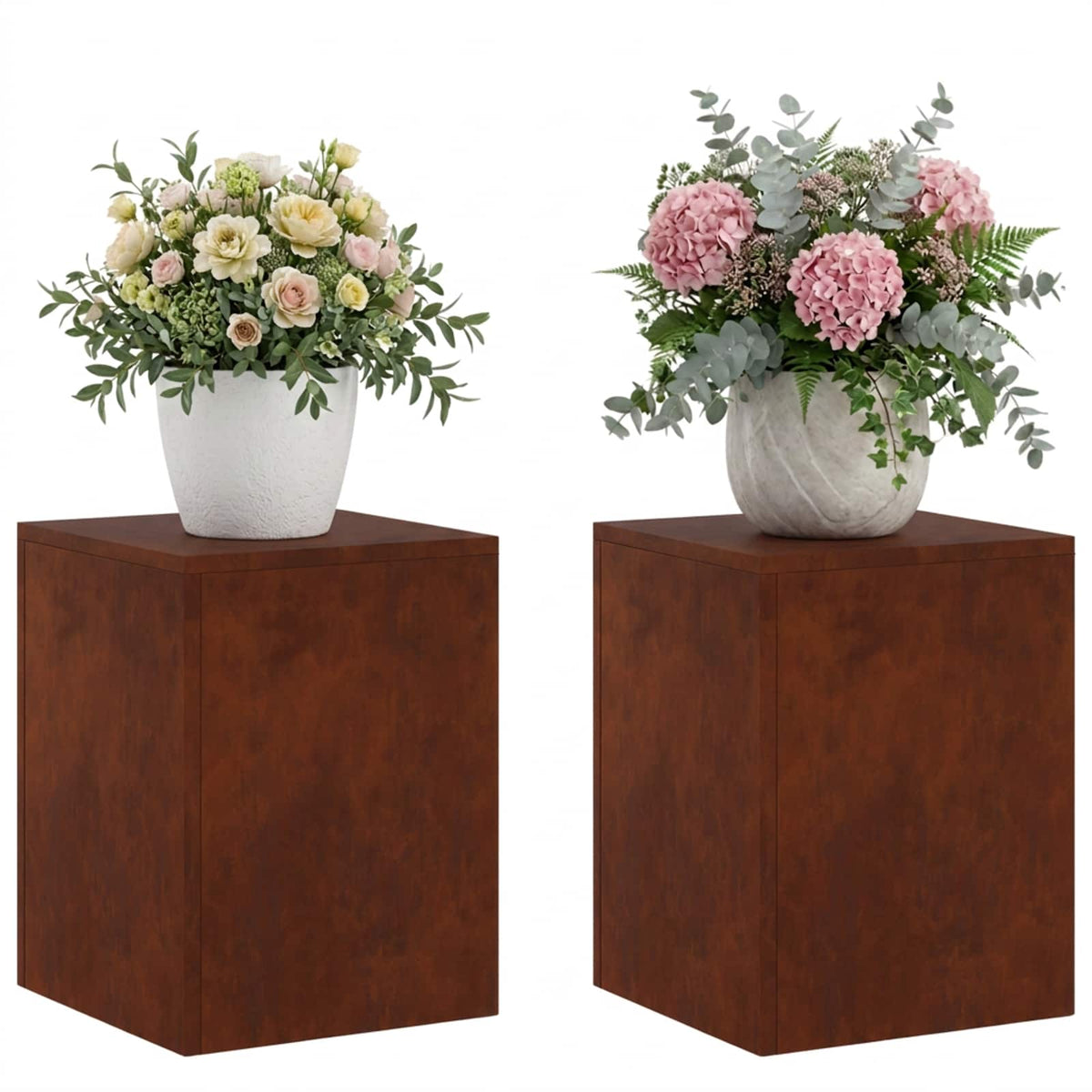 Stalak za biljke 2 pcs Rđa 30 x 30 x 40 cm Otporni čelik