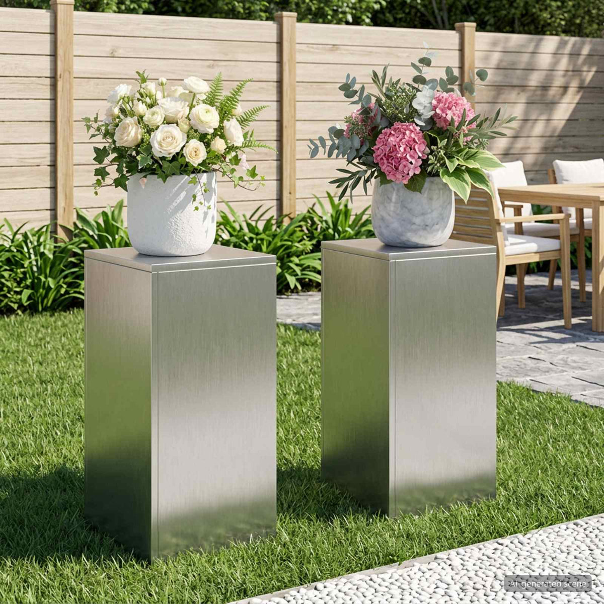 Stalak za biljke 2 pcs Srebrna 30 x 30 x 60 cm Čelik