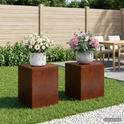 Stalak za biljke 2 pcs Rđa 40 x 40 x 40 cm Otporni čelik